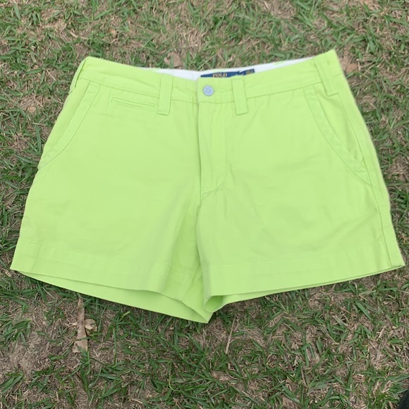 POLO Ralph Lauren Highlighter Green Shorts Size 2 - Picture 8 of 10